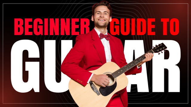 Beginner Guide To Guitar With Vlogger Youtube Thumbnail Modelo de Design