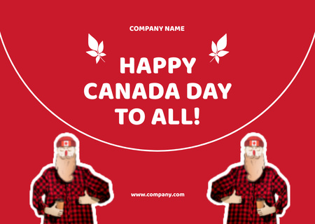 Canada Day Greetings Card Design Template