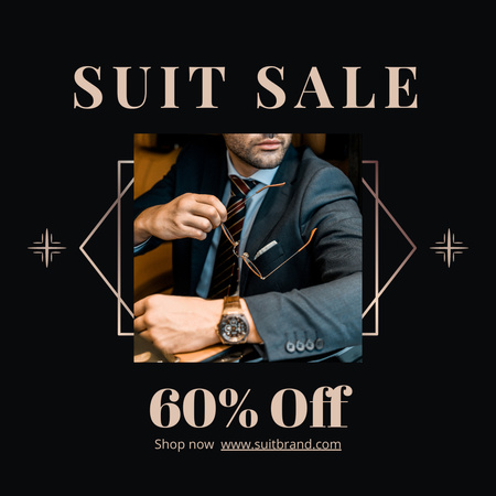 Offer Discounts on Men's Suits Instagram AD Design Template