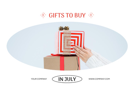 Plantilla de diseño de Comprar regalos de Navidad en julio Flyer A5 Horizontal 