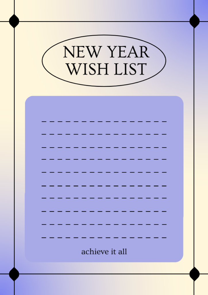 Szablon projektu New Year Wish List in Purple Schedule Planner