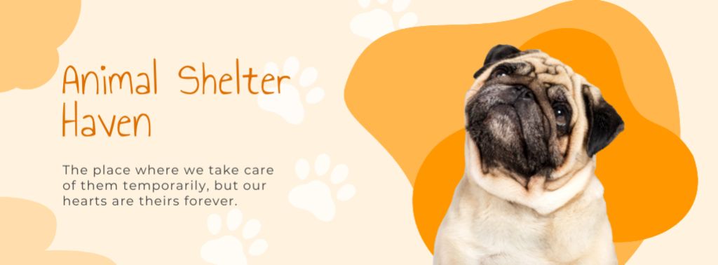 Ontwerpsjabloon van Facebook cover van Animal Shelter Ad with Cat and Dog