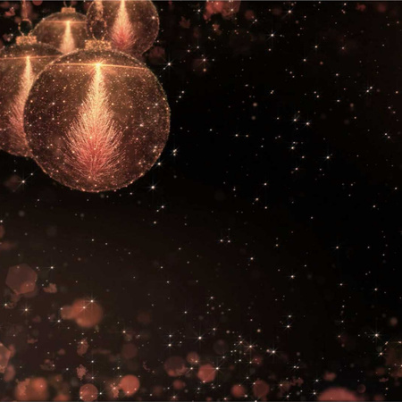 Ontwerpsjabloon van Animated Post van Nieuwjaarsgroet met glanzende kerstballen