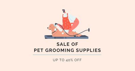 Pet Grooming Supplies Discount Offer Facebook AD Design Template
