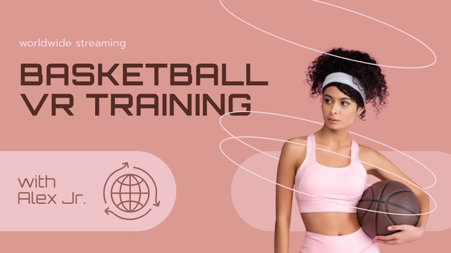 Sports Girl with a Basketball Ball Youtube Thumbnail – шаблон для дизайну