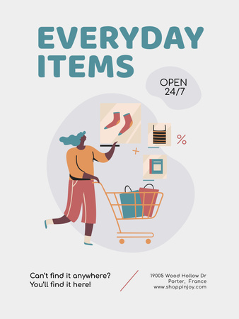 Daily Essential Goods Sale Poster 36x48in Design Template