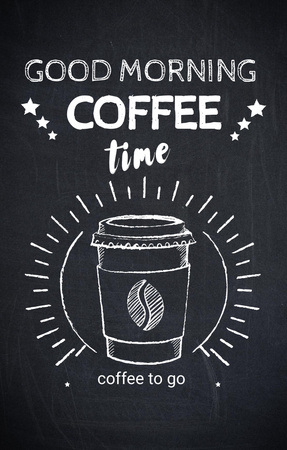 Coffee time chalk advertisement Invitation 4.6x7.2in Design Template