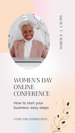 Conferência de Negócios Online no Dia da Mulher Instagram Video Story Modelo de Design