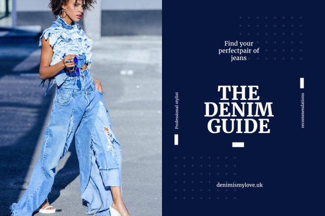 Denim Fashion Trends for Women Poster 24x36in Horizontal Design Template
