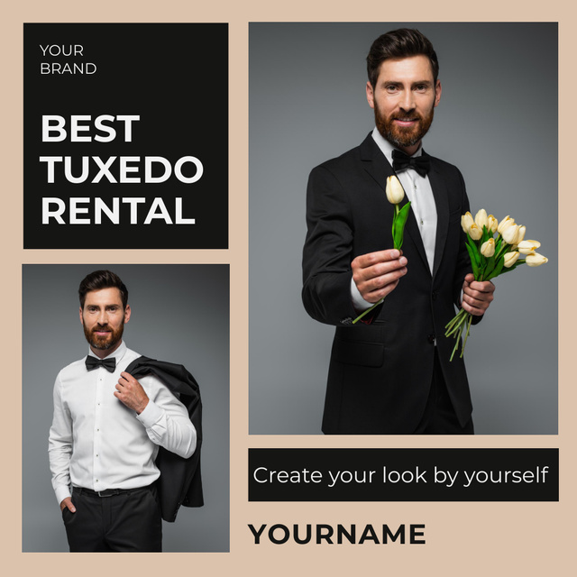 Best rental tuxedos Instagram – шаблон для дизайну