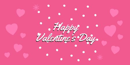 Happy Valentine's Day Greeting with Pink Hearts Twitter – шаблон для дизайна