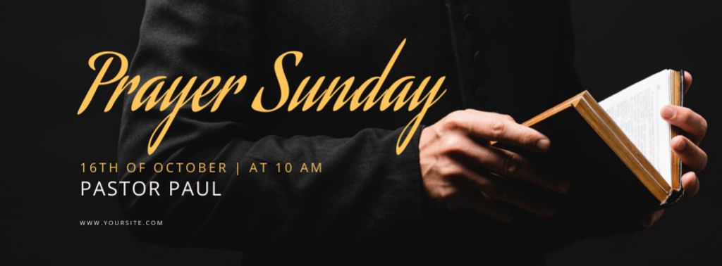 Prayer Sunday Announcement Facebook cover tervezősablon