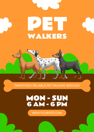 Platilla de diseño Pet Walkers Services Offer Flayer