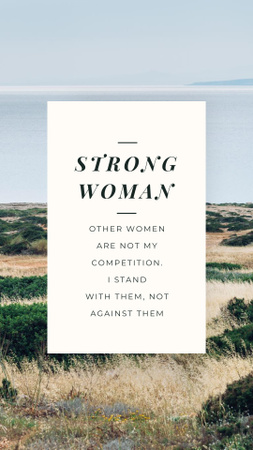 Designvorlage Motivierendes Zitat des starken Mädchens für Instagram Story