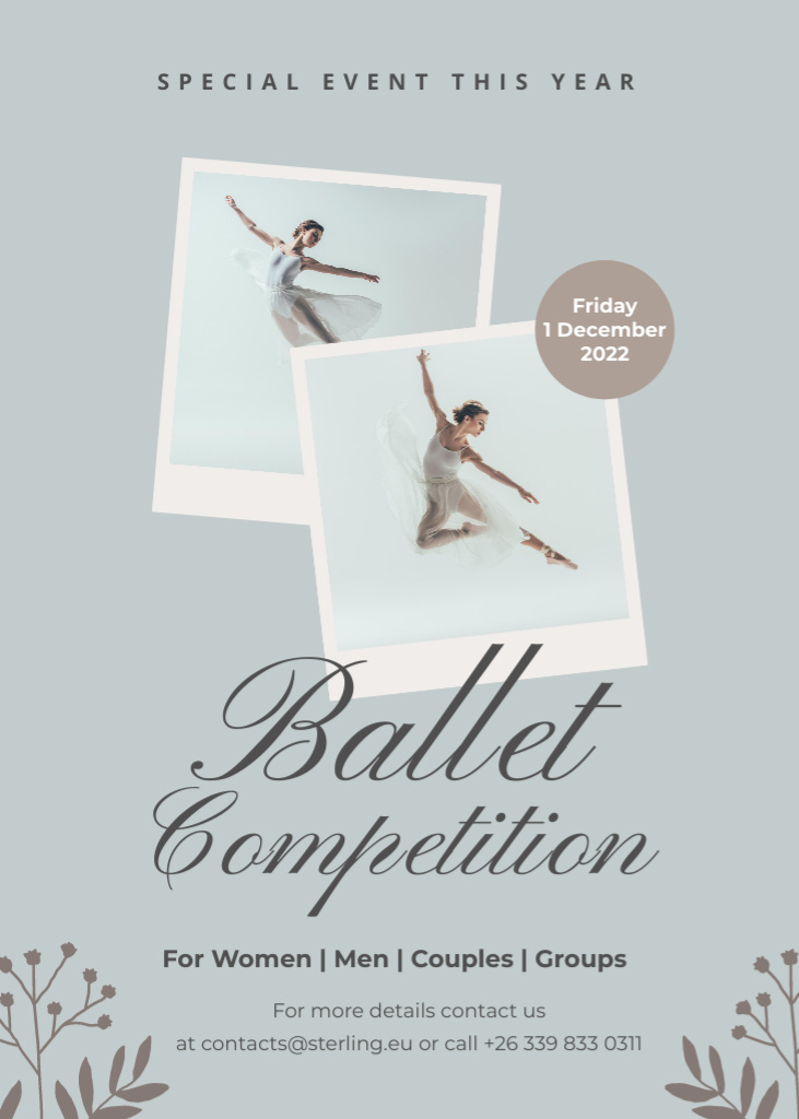 Platilla de diseño Exciting Ballet Challenge Announcement In Blue Flayer