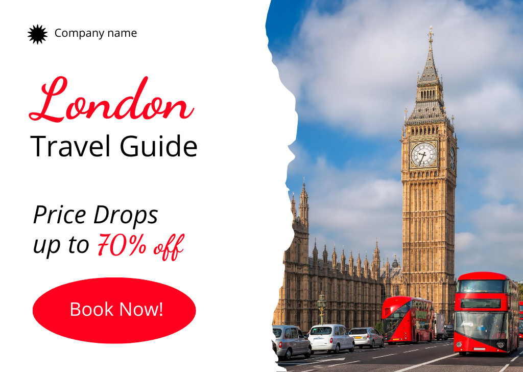 Travel Tour in London Card Šablona návrhu