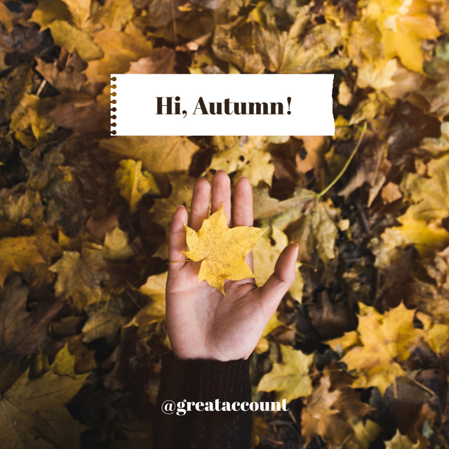 Inspirational Greeting to Autumn Instagram Design Template