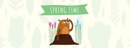 Designvorlage Illustration of Cute Groundhog für Facebook cover