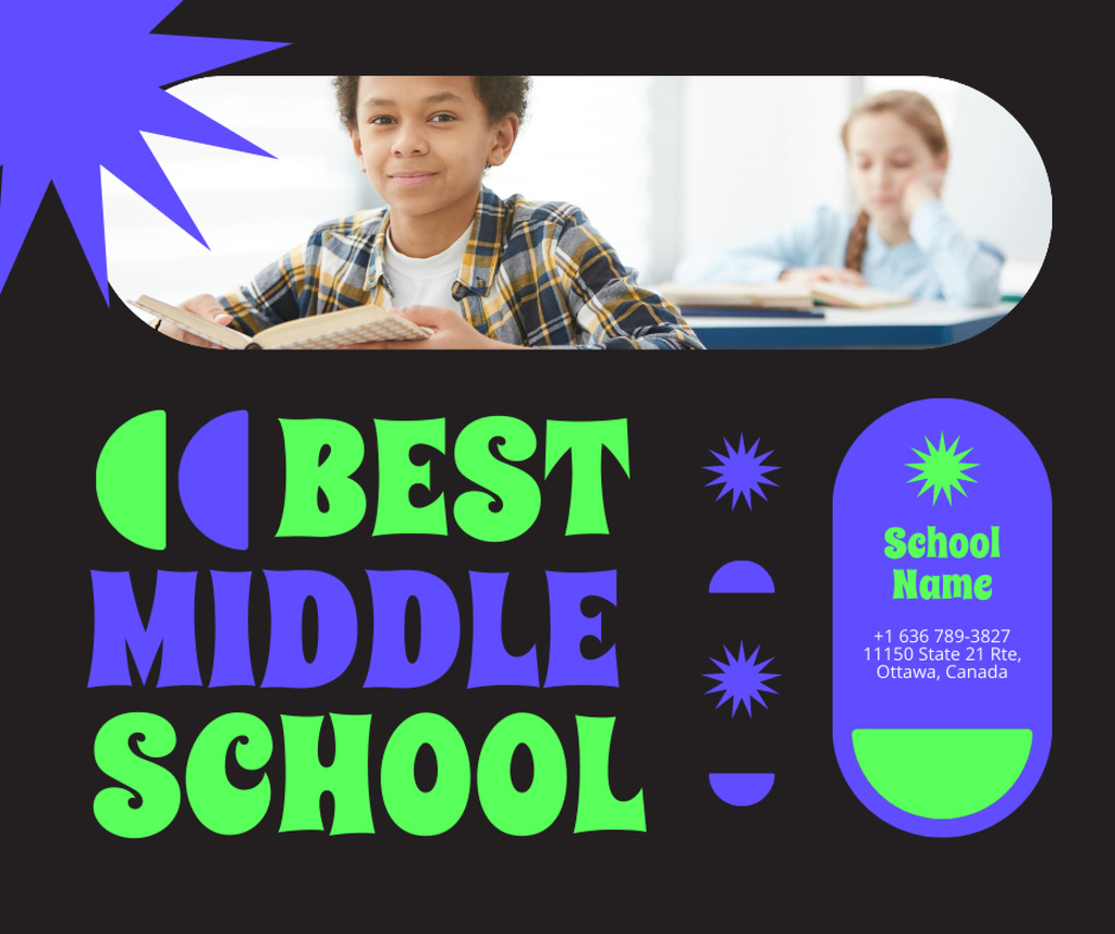 Best Middle School Apply Announcement Facebook Modelo de Design
