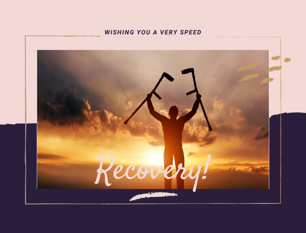 Template di design Wish You Fast Recovery from Your Trauma Postcard 4.2x5.5in