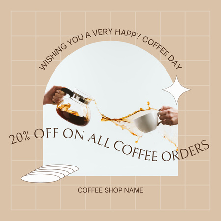Ontwerpsjabloon van Instagram van Inspiration for Coffee with Teapot and Cup