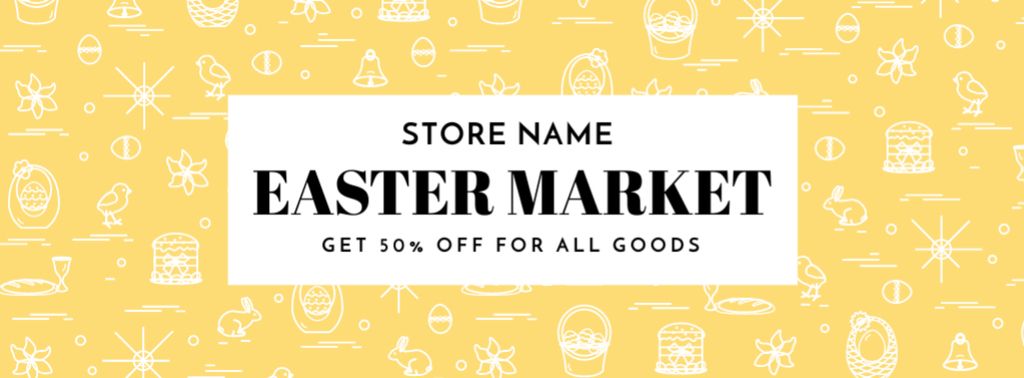 Plantilla de diseño de Easter Market Promotion Facebook cover 