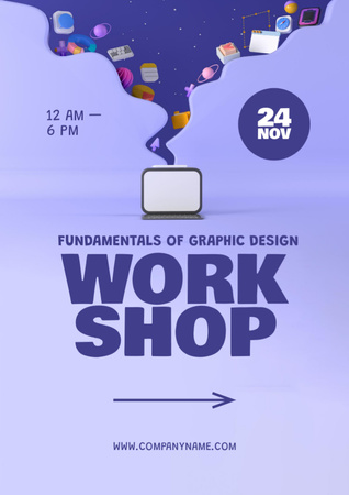 Fundamentals of Graphic Design Flyer A4 Design Template