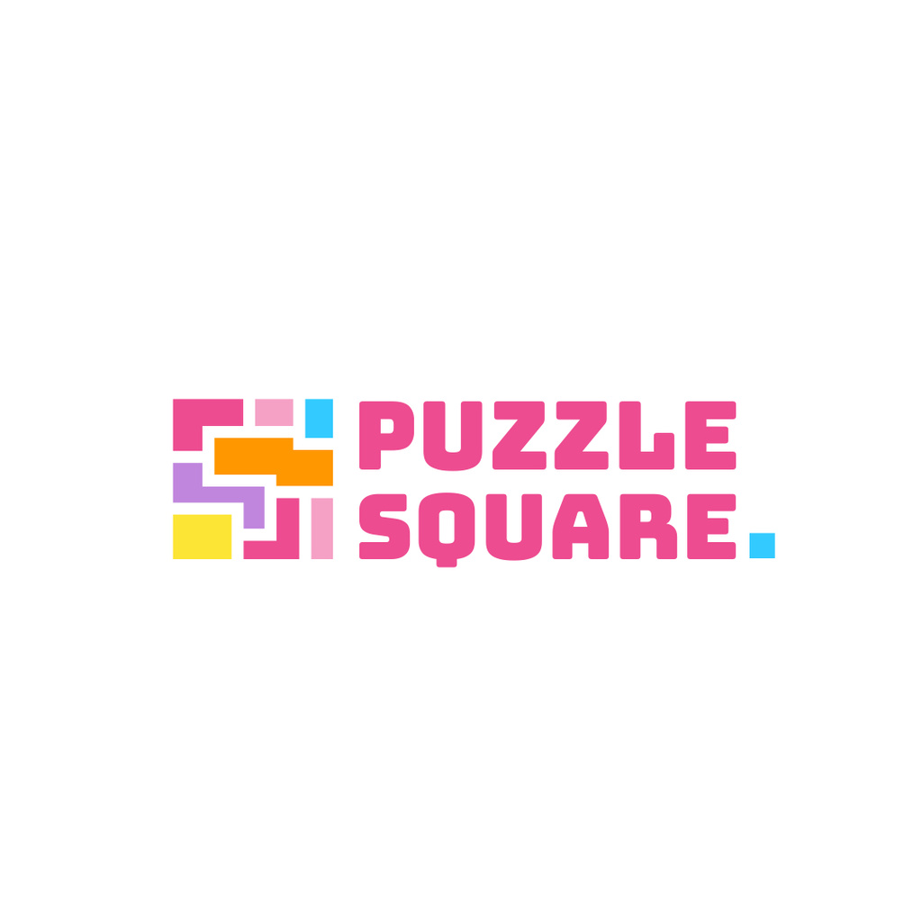 Puzzle Icon in Pink Logo 1080x1080px Design Template