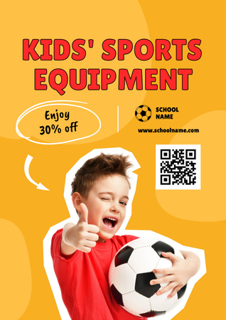 Designvorlage Kids' Sports Equipment Ad für Poster