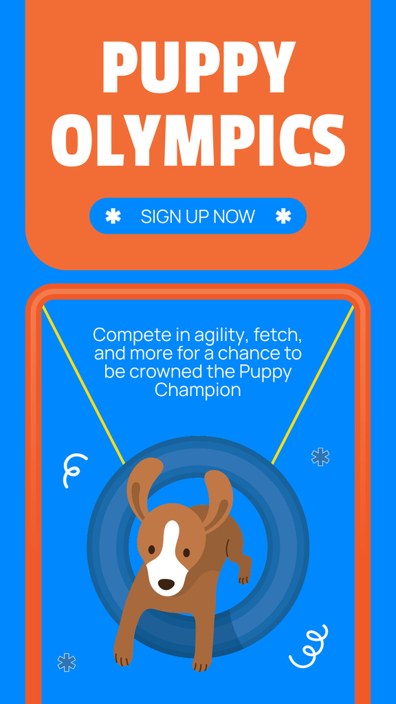Announcement of Competition for Puppies with Prize Instagram Story Design Template