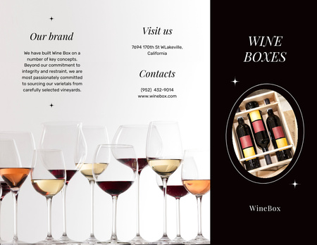 Anúncio de Degustação de Vinhos com Garrafas de Vinho Brochure 8.5x11in Modelo de Design