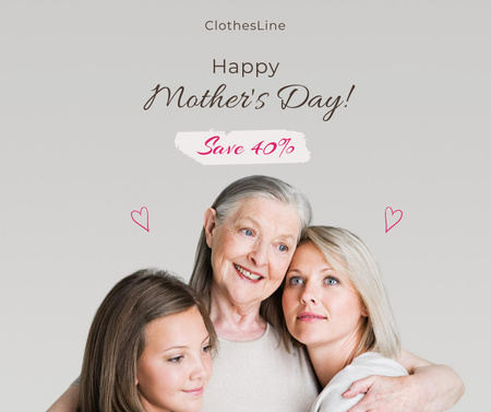 Mother's Day Holiday Greeting Facebook tervezősablon