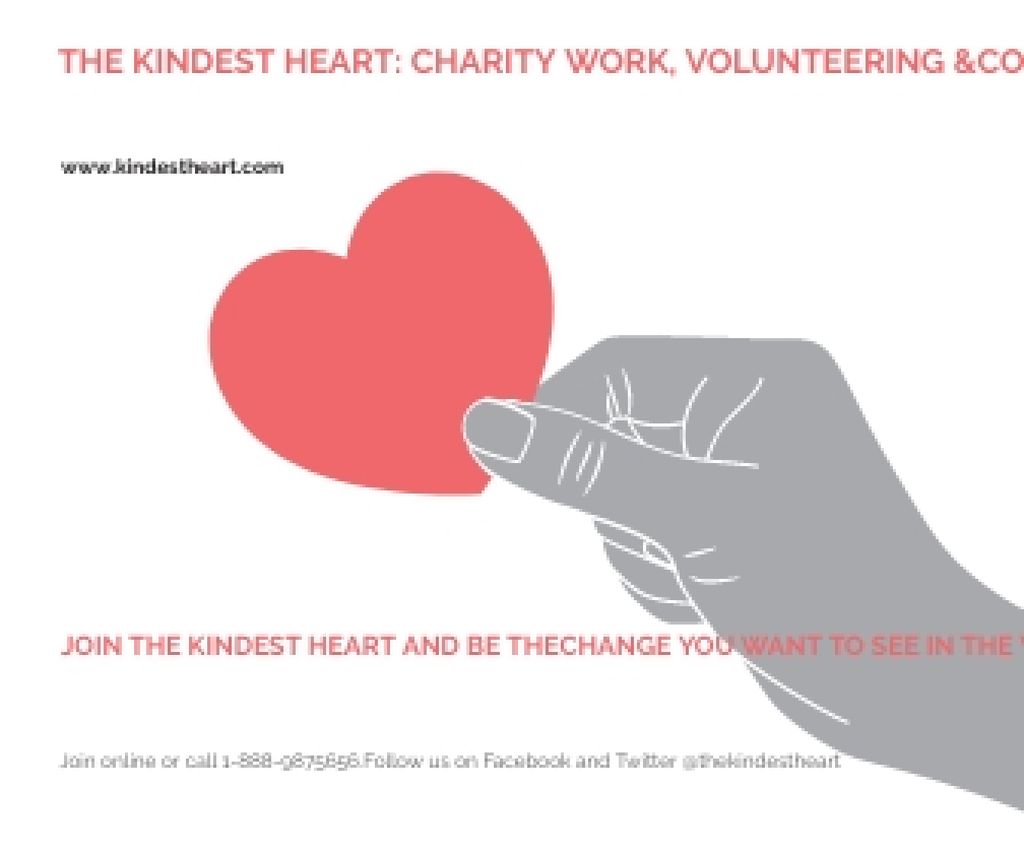 The Kindest Heart: Charity Work Large Rectangle Design Template