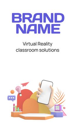 Advertising Apps For Virtual School Solutions Business Card US Vertical Design Template