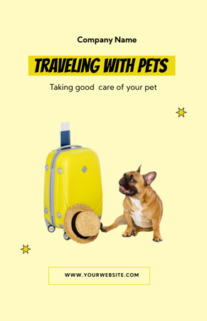 Designvorlage Pet Travel Guide with Cute French Bulldog für Flyer 5.5x8.5in