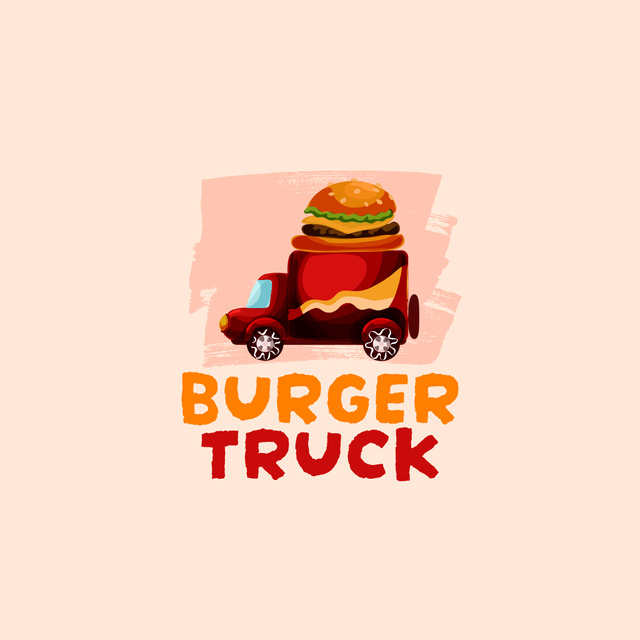 Emblem of Burger Truck Logo Design Template