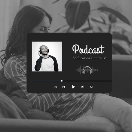 Suggestion Listen to Podcast about Education Instagramデザインテンプレート