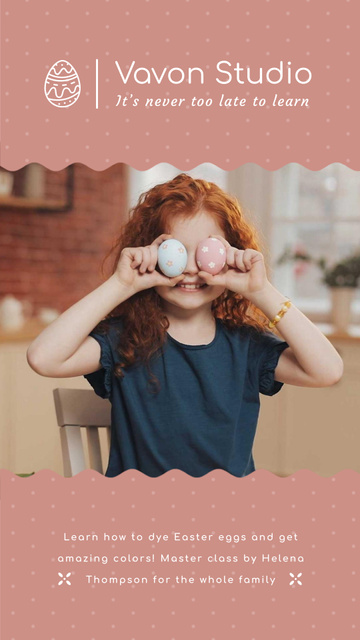 Child with Easter eggs Instagram Video Story – шаблон для дизайну