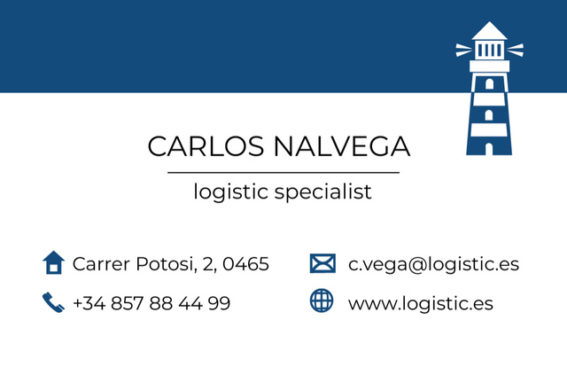Logistic Specialist Services Offer Business Card 85x55mm Tasarım Şablonu