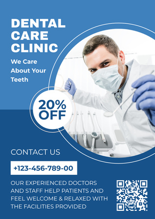 Discount Offer in Dental Care Clinic Poster Design Template