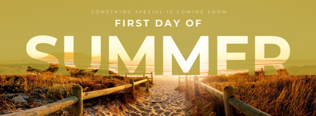 First day of summer with beautiful coast Facebook cover Modelo de Design