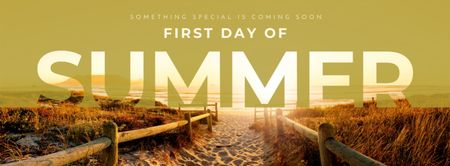 First day of summer with beautiful coast Facebook cover Design Template