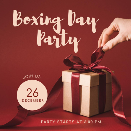 Boxing Day Party bejelentése Instagram tervezősablon