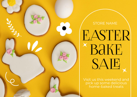 Tasty Easter Gingerbread Cookies for Sale Card Design Template