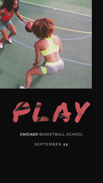 Plantilla de diseño de Woman Playing Basketball  Instagram Video Story 