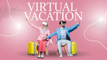 Vacation In VR Glasses Youtube Thumbnail Modelo de Design