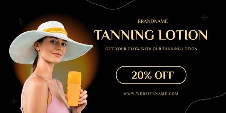 Reduced Prices for Quality Tanning Products Twitter Design Template