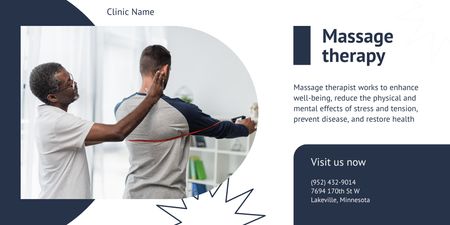 Medical Massage Therapy Twitter Modelo de Design
