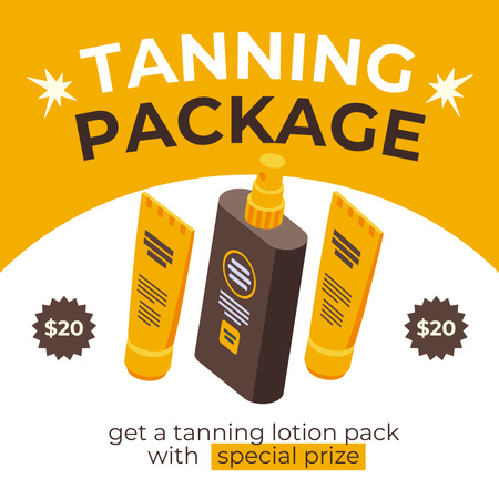 Cosmetics Package for Effective Tanning Instagram AD Design Template