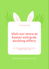 Easter Deals Announcement with Cute Bunny and Egg
